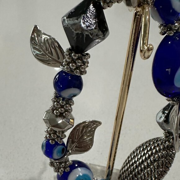 Vintage Handmade Evil Eye Lampwork Glass Bead Bracelet - Picture 5 of 7